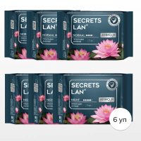 Прокладки дневные и  ночные Secrets Lan Анион + О2, 6 упаковок