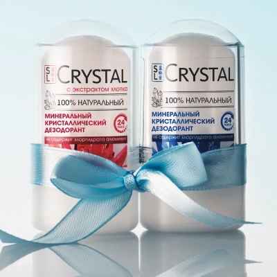 Набор минеральных дезодорантов для него и для нее Secrets Lan CRYSTAL Deodorant Stick, 2*60г 