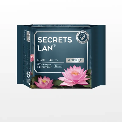 Прокладки женские гигиенические ЕЖЕДНЕВНЫЕ Анион, Secrets Lan, 20 шт. в упаковке