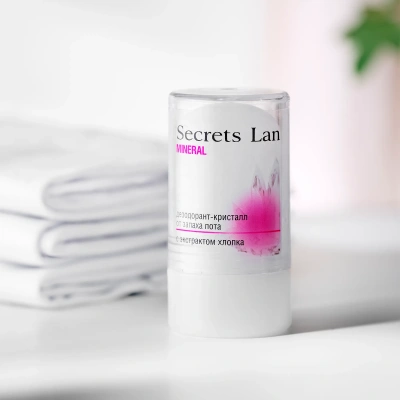 Дезодорант минеральный для тела с экстрактом хлопка SL Mineral, 1 шт. 120 г.
